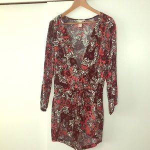 H&M Floral Print Low Cut Romper